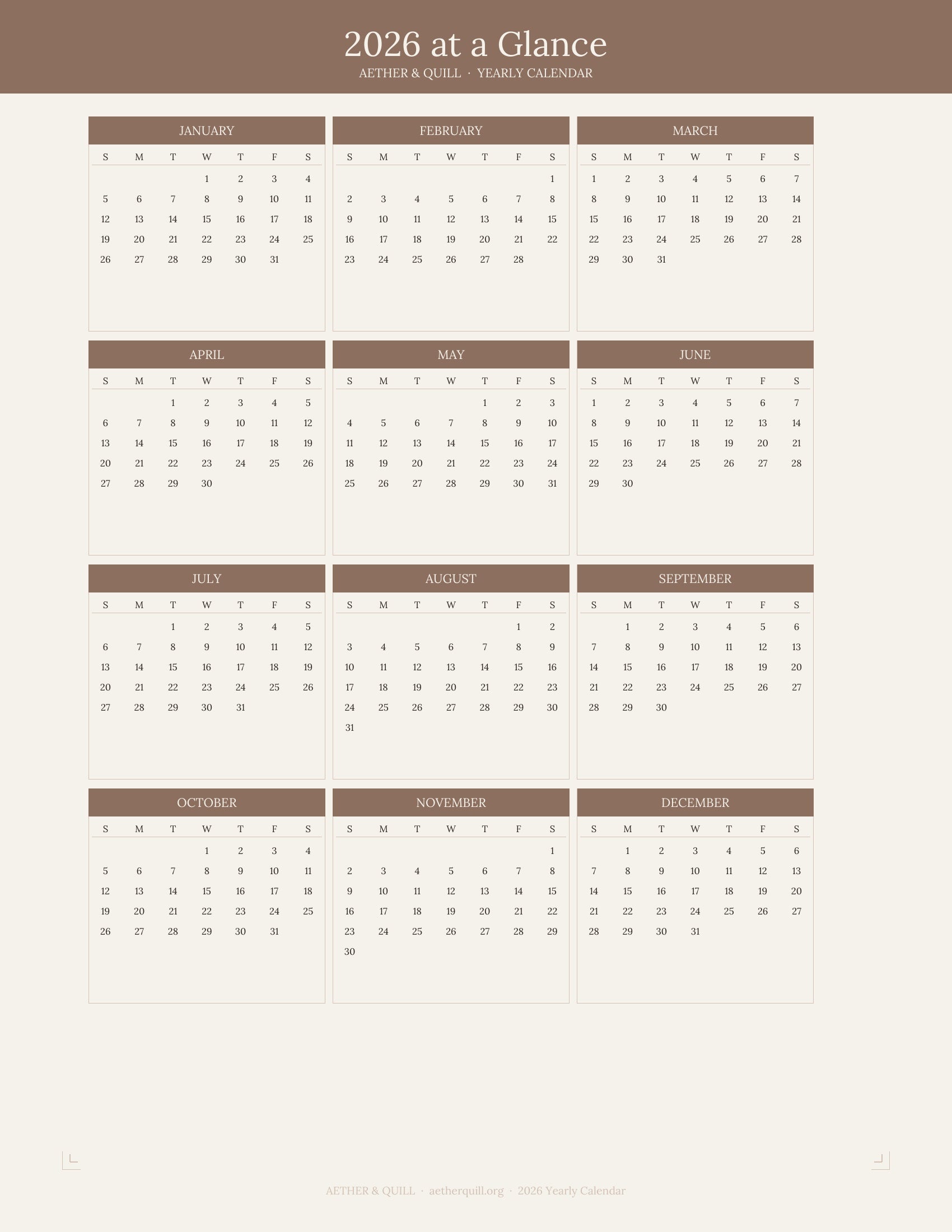 ADHD Digital Planner 2026 — Essentials Edition | Aether & Quill