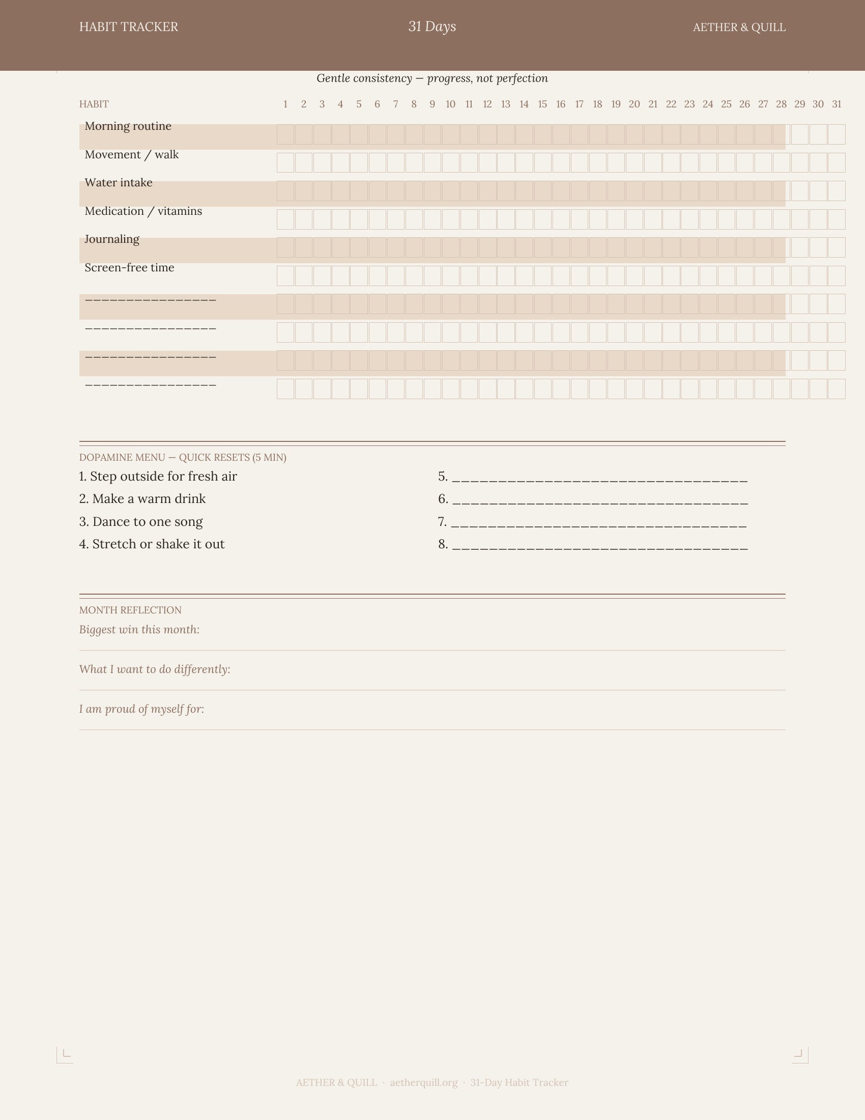 ADHD Digital Planner 2026 — Essentials Edition | Aether & Quill