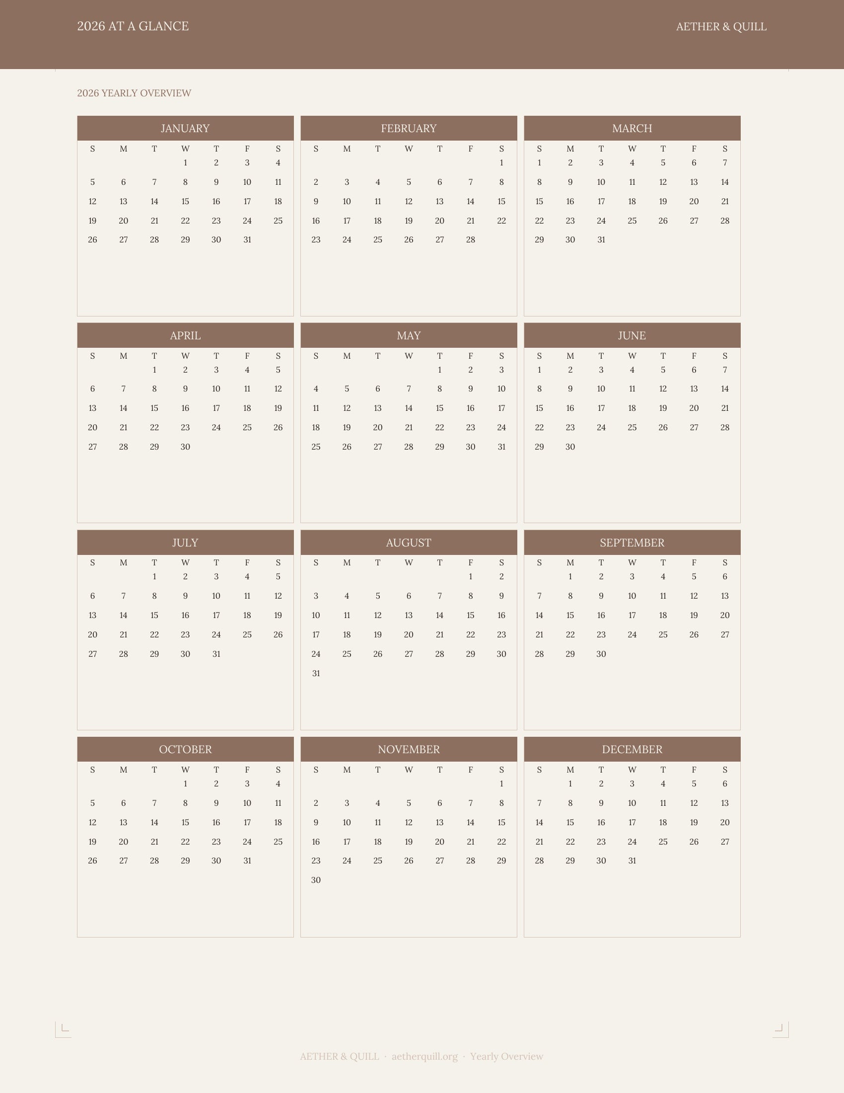 ADHD Digital Planner 2026 — Pro Edition | Aether & Quill