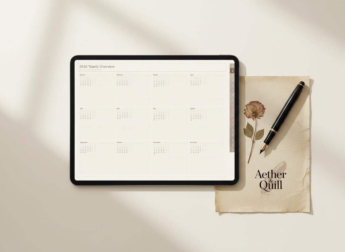 2026 All-in-One Digital Planner — Aether & Quill